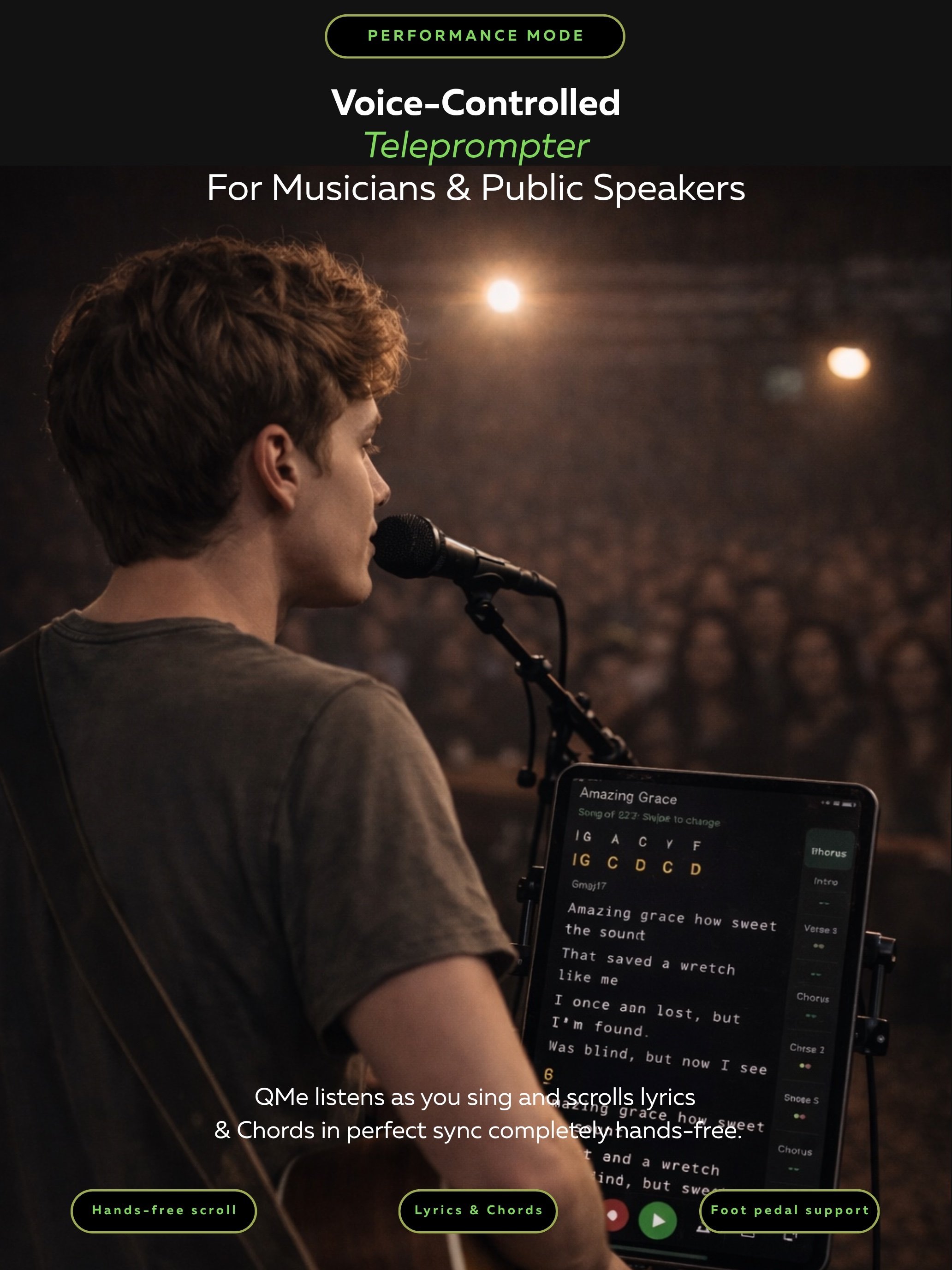Voice-controlled teleprompter